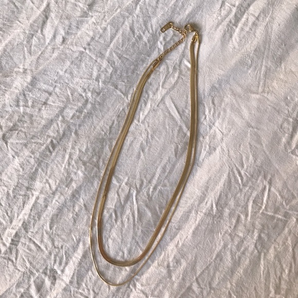 NWOT Shapes Studio Double Herringbone Necklace - Picture 2 of 3